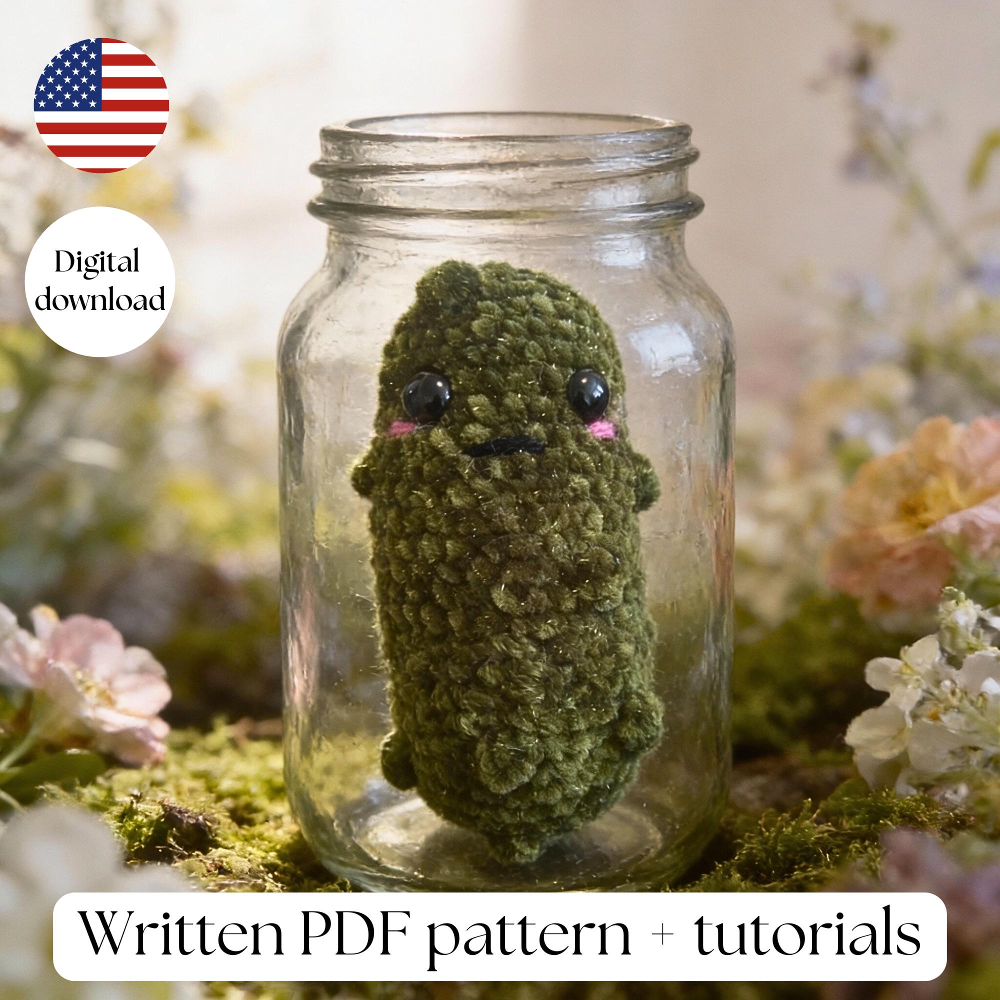 Pickle Crochet Pattern Easy Funny Food Amigurumi Plush PDF Digital Download Gift Toy Decor