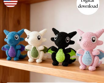 Drache Häkelanleitung Kinder Spielzeug Geschenk Amigurumi Baby Drache Plüsch PDF Digitaler Download