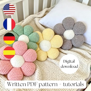 Crochet Pillow Pattern Daisy Pillow Home Decor PDF