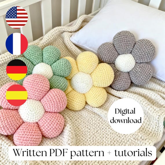 Crochet Pillow Pattern Daisy Pillow Home Decor PDF
