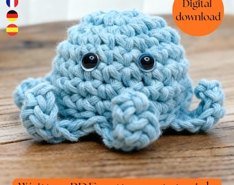 Octopus Crochet Pattern Beginner Friendly Amigurumi Sea Animal Plush PDF Download