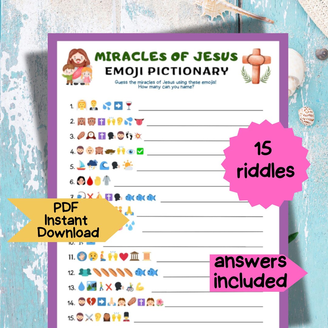 Jesus Miracles Game for Kids | Sunday School Printable | Bible Riddles ...