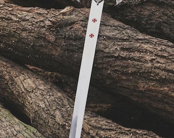 Espada medieval de acero inoxidable hecha a mano, estilo Caballeros Templarios, fabricada en EE. UU.