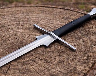 Espada Hema Federschwert de acero con alto contenido de carbono hecha a mano, espada medieval de espiga completa