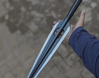 Cuchillo vikingo de acero al carbono hecho a mano, de fuerza fija, fabricado en EE. UU., con funda de cuero.