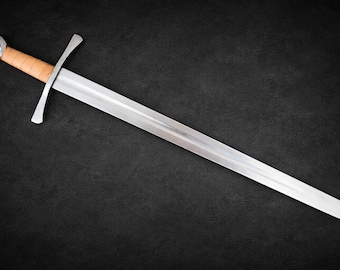 Espada de arquero Hema hecha a mano, de acero de alto carbono y espiga completa, corta para practicar.