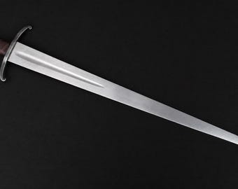 Espada de estocada hecha a mano, de acero de alto carbono, espiga completa, espada de práctica.