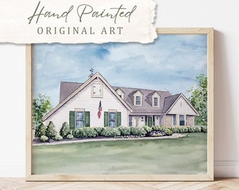 Custom Watercolor House Portrait, Hand-painted Home Illustration - Etsy