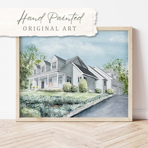 Custom House Drawing, House Illustration, Watercolor House Painting // Personalized Housewarming Gift, First Home Gift, Realtor Closing Gift