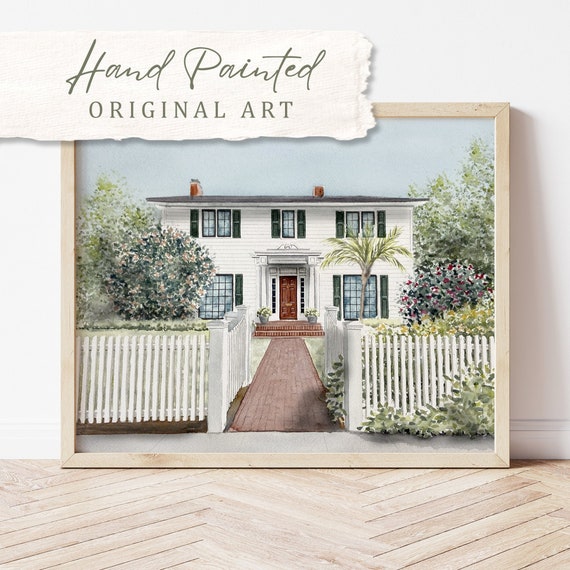 Watercolor Painting from photo House Commission Hand Painted