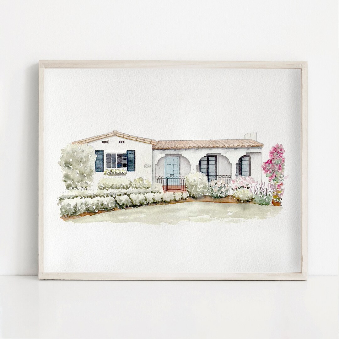 Custom Watercolor House Portrait, Hand Painted Home Illustration - Etsy