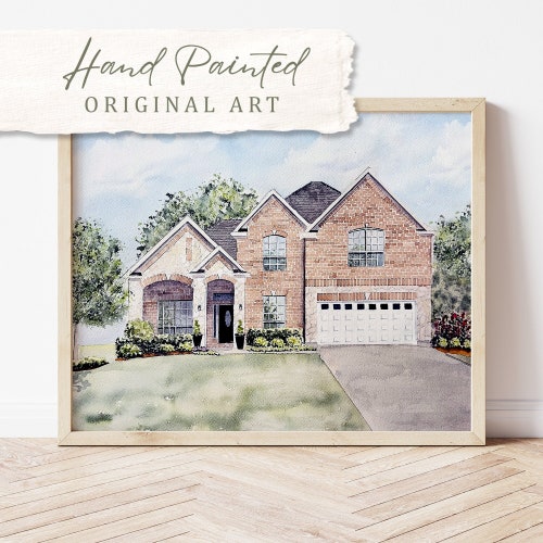 Custom House Portrait | Hand Painted l Watercolor Portrait | Housewarming Gift | First Home Gift | Christmas Gift l Realtor Closing Gift