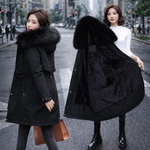 Fleecefodrad vinterparkas – fuskpälsjacka med huva