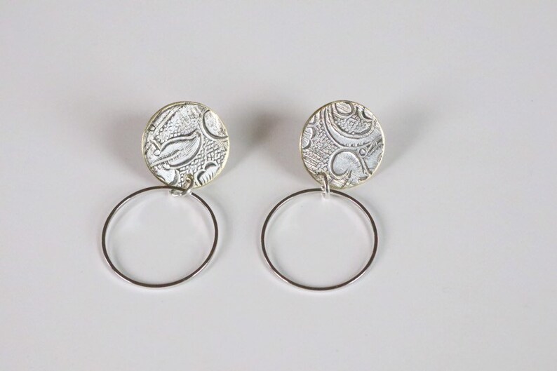 Hoop studs hoop earrings by souvenir handmade silver hoops