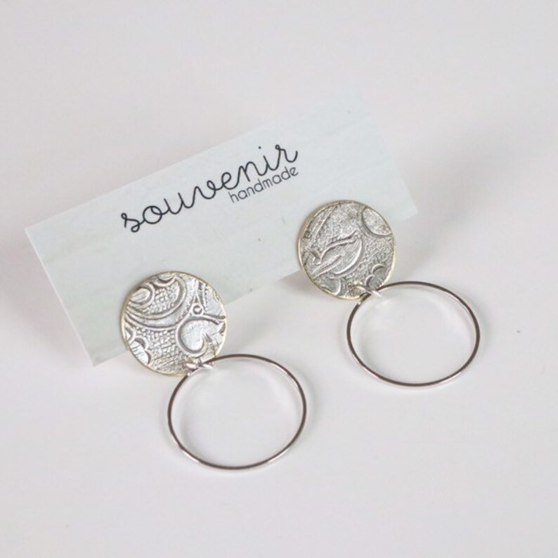 Hoop studs hoop earrings by souvenir handmade silver hoops