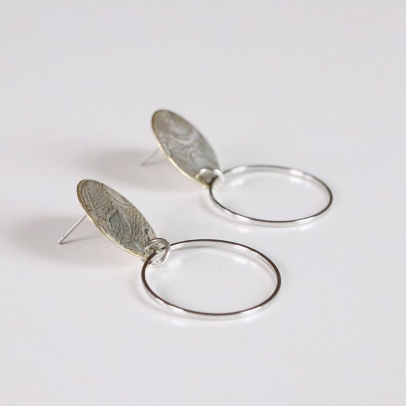 Hoop studs hoop earrings by souvenir handmade silver hoops