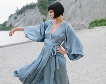 Wrap Dress with Kimono Inspired Sleeves | PDF Sewing Pattern