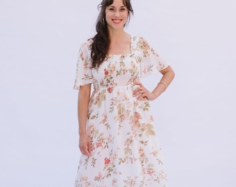 Shirred Summer Dress and Top with Four Sleeve Options | Sizes 0-18 | PDF Sewing Pattern