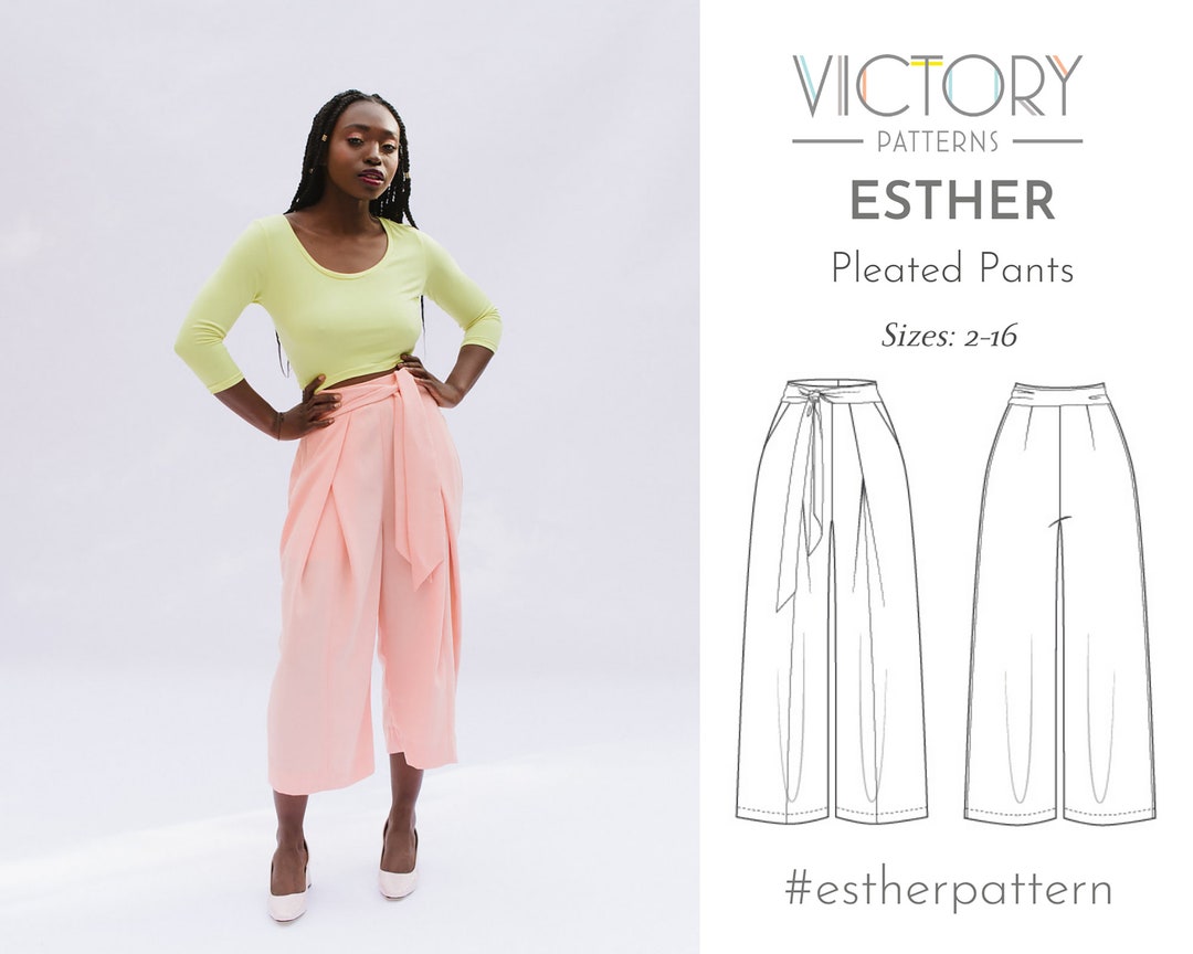 Double Pleated Pants | PDF Sewing Pattern - Etsy