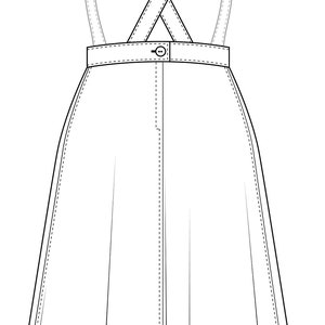 Vintage inspired skirt with suspenders PDF Sewing Pattern image 7