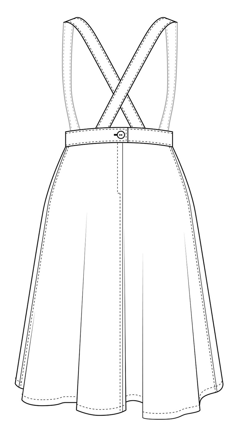 Vintage inspired skirt with suspenders PDF Sewing Pattern image 7