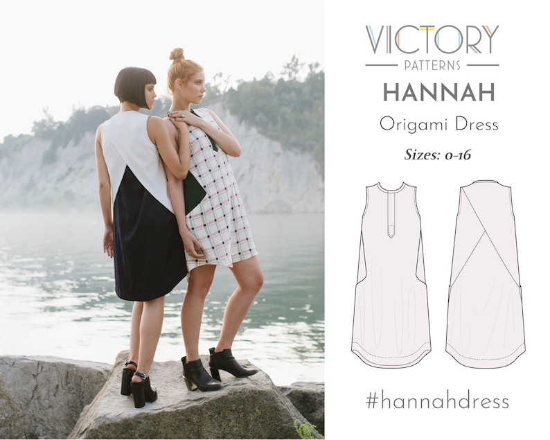 Modern Origami Dress PDF Sewing Pattern Etsy Australia