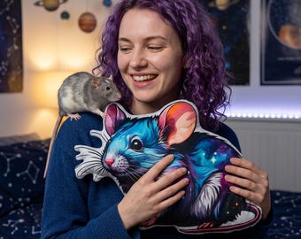Galaxy Mouse op maat gemaakt kussen | Ruimte knaagdierkussen