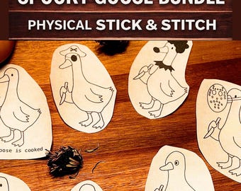Halloween-borduurpatronen met steken en steken | Grappige spookachtige ontwerpen | Transferbundel voor handborduurwerk voor beginners