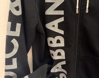 Sudadera con capucha y cremallera negra DG Dolce Gabbana, talla L