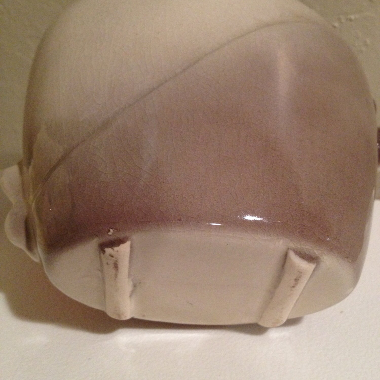 Mid Century Ceramic Vase Soft Pink Flowers Grey Cream Glazed Etsy