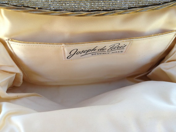 Beaded Bag Joseph de Paris Beverly Hills Gold Sil… - image 5