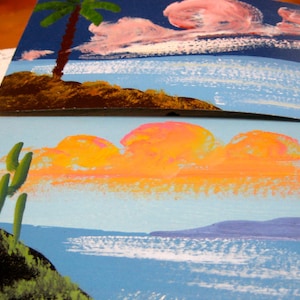 Postcards 2 Mexican Hand painted