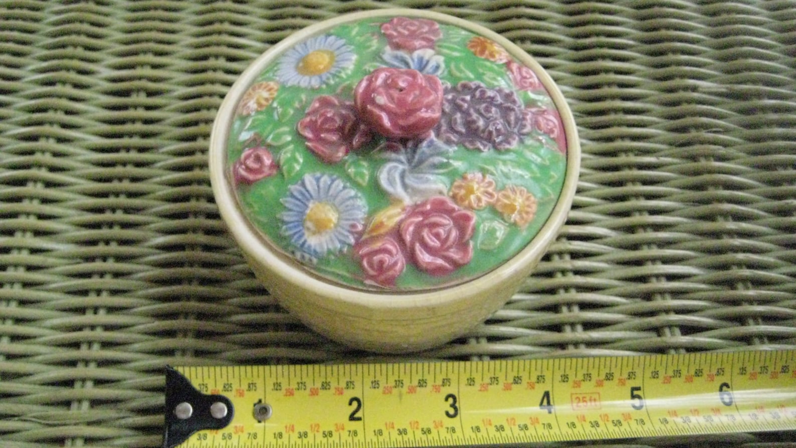 Ramekins Made in Japan Vintage Ceramic 1930s50s SET of 9 as is Chips 1 Missing Rose on Top 35.