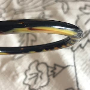 Faux Tortoise Brown Bangle Midcentury Not Bakelite