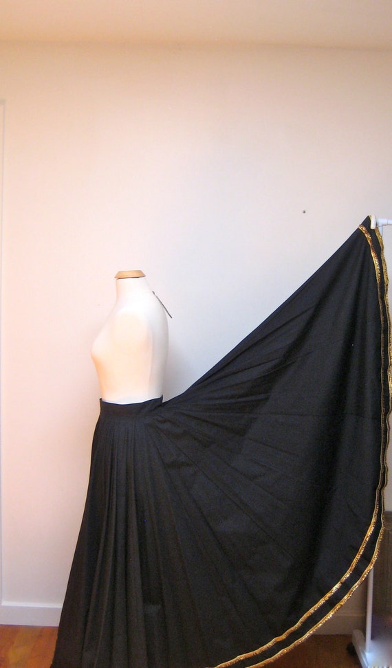 Long Fiesta Skirt Vintage Handmade Santa Fe Black