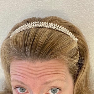 Vintage Tiara Metal Faux Pearl Hoofdband Kroningsstijl