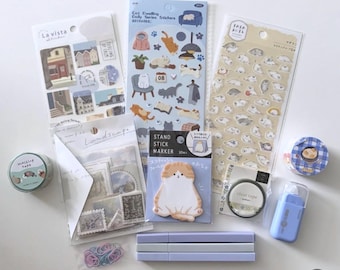 Japanese Stationery Mystery Box | Kawaii Stationery Bundle | Cute Stickers, Pens, Washi Tape & Journaling Supplies