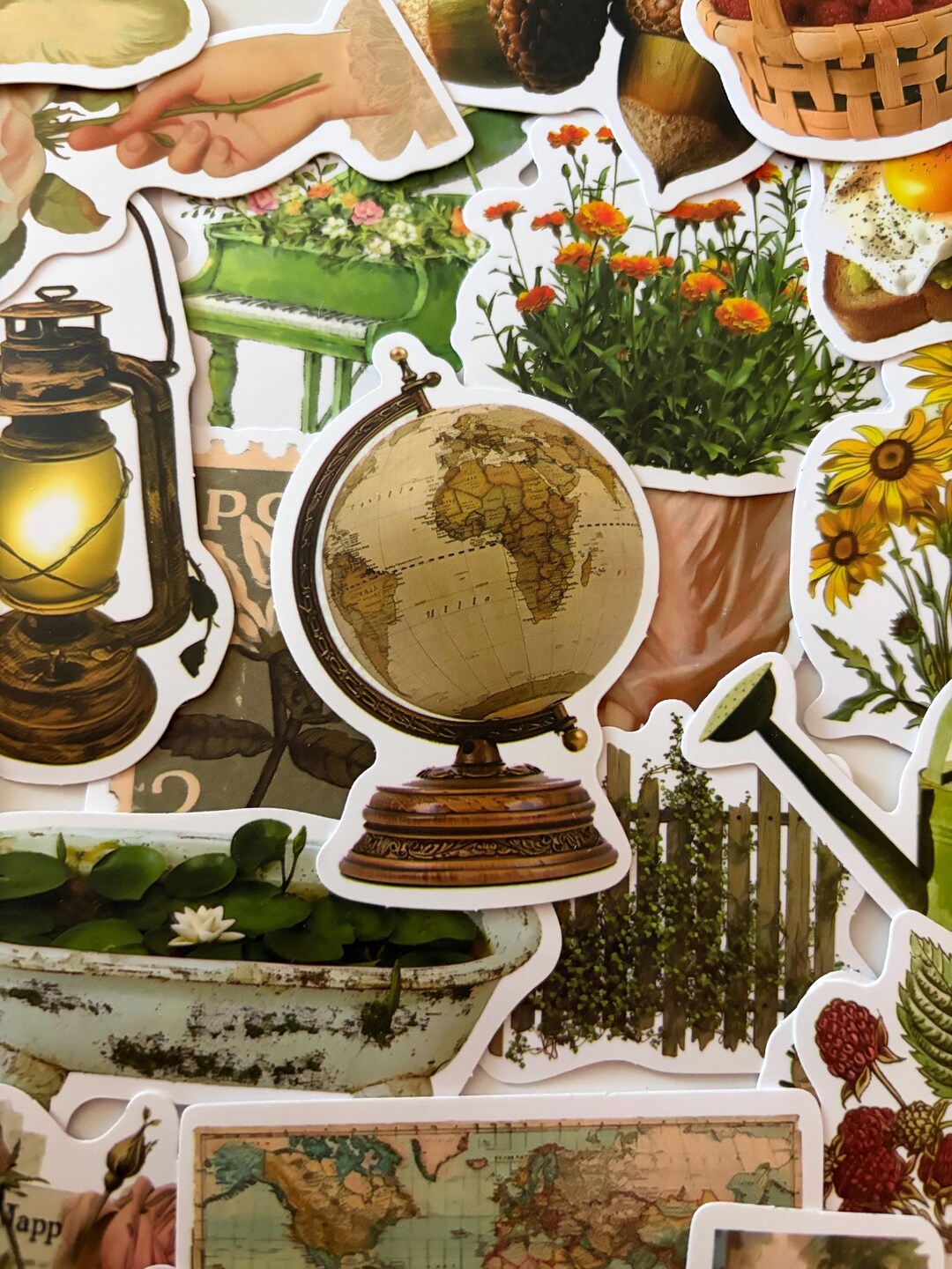 50pcs Cottagecore Green Fairy Whimsy Vintage Stickers Journal, Planner ...