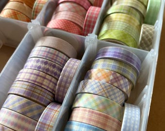 Striped & Plaid Washi Tape Bundle - Kawaii Craft Stickers