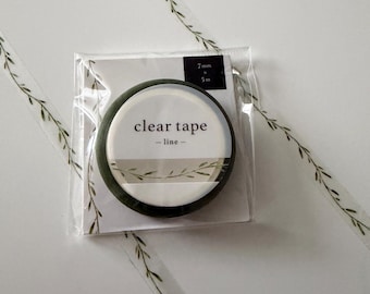 Leaf Design Washi PET Clear Tape - Japanese Journaling, Scrapbooking (7mm x 3m) MIND WAVE Japan