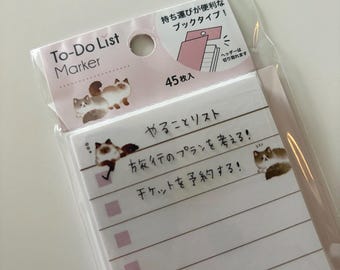 MIND WAVE Cat To-Do List Notepad – Japanese Stationery Journal Planning (45 Sheets)