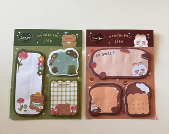 Kawaii Korean Style Memo Pad – Bear, Frog, Bunny Designs Stationery