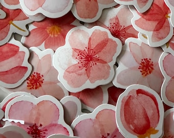 45 adesivi retrò giapponesi Sakura rosa, per scrapbooking e artigianato, fiori di ciliegio