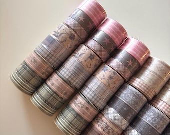 Set di nastri washi moderni: floreali, scozzesi, stelle - Scrapbooking, journaling