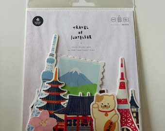 Travel of Suatelier - Tokyo Travel Diary Stickers | Suatelier Korean Stationery | Journal Scrapbook Craft Supplies Japanese Designs