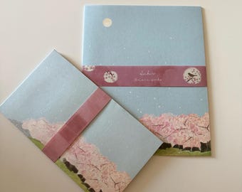 Sakura Japanese Letter Writing Set | Omori Yuko HYOGENSHA Writing Paper | Snail Mail Pen Pal