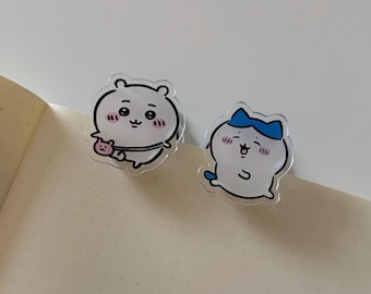 Chiikawa Kawaii Hachiware Clip Page Holder Notebooks Japanese Stationery Craft Supplies
