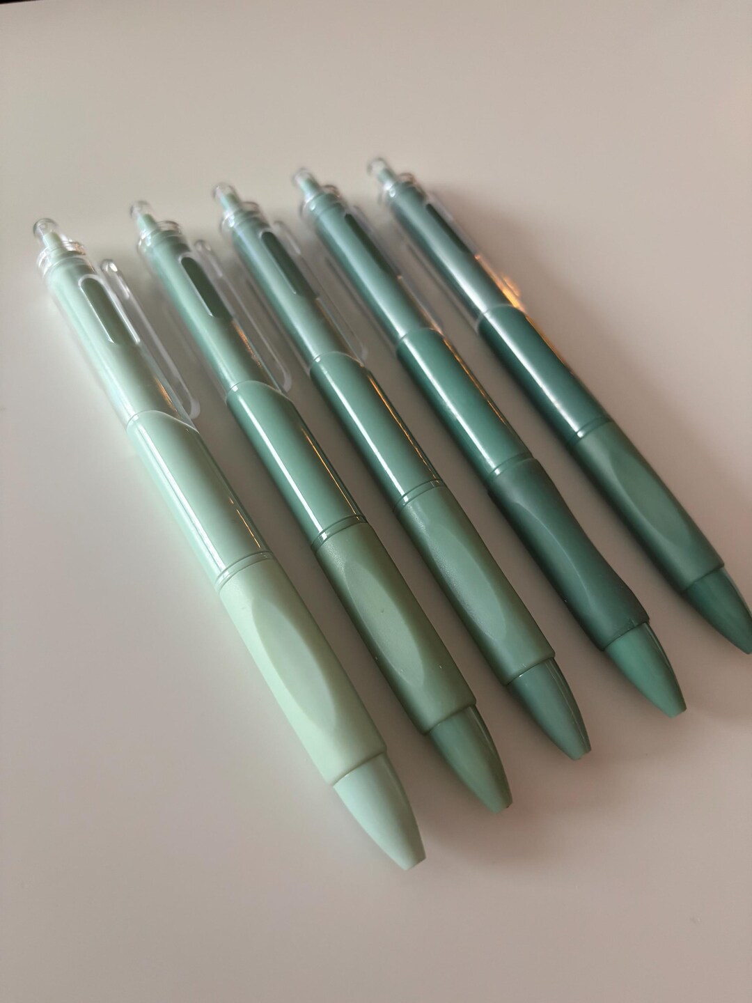 Set of 5 Green Ballpoint Pens Ink Pens Scrapbooking Supplies Craft ...