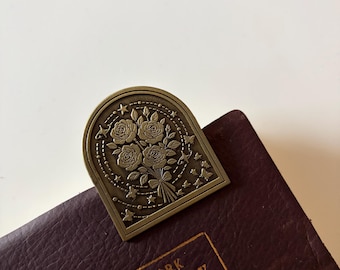 Segnalibro a forma di fiore in ottone, fermaglio per diario, porta pagine, quaderni in stile vintage, articoli di cancelleria e per lavori creativi
