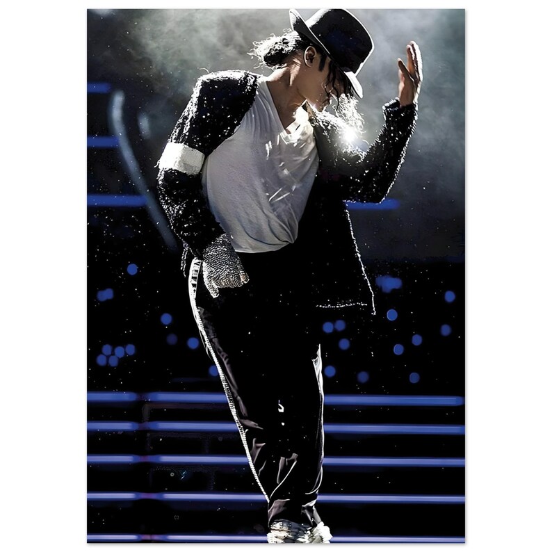 Michael Jackson Poster, Iconic Moonwalk Live Concert Print, King of Pop ...